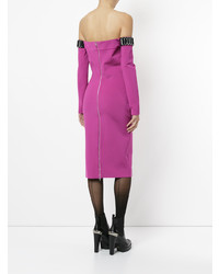 Robe midi fuchsia David Koma