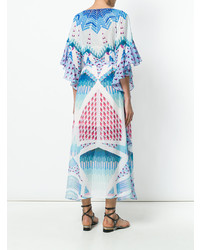 Robe midi géométrique turquoise Temperley London