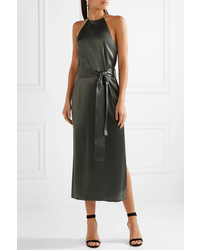 Robe midi gris foncé Halston