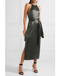 Robe midi gris foncé Halston