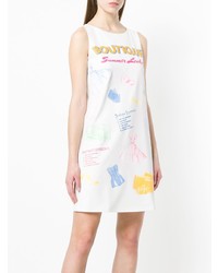 Robe midi imprimée blanche Boutique Moschino