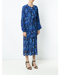 Robe midi imprimée bleue Andrea Marques