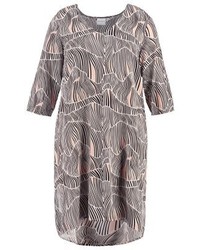 Robe midi imprimée marron clair Junarose