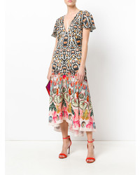 Robe midi imprimée multicolore Temperley London