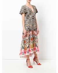 Robe midi imprimée multicolore Temperley London