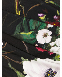 Robe midi imprimée noire Dolce & Gabbana