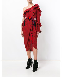 Robe midi imprimée rouge Philosophy di Lorenzo Serafini