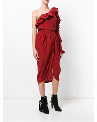 Robe midi imprimée rouge Philosophy di Lorenzo Serafini