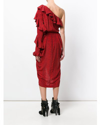 Robe midi imprimée rouge Philosophy di Lorenzo Serafini