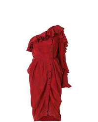 Robe midi imprimée rouge Philosophy di Lorenzo Serafini