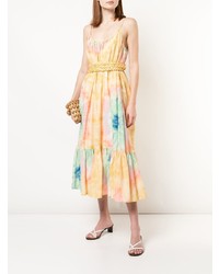 Robe midi imprimée tie-dye jaune Rhode Resort