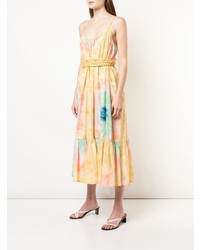 Robe midi imprimée tie-dye jaune Rhode Resort