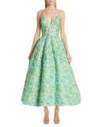 Robe midi imprimée vert menthe