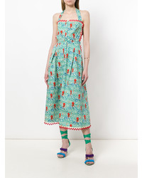 Robe midi imprimée verte Temperley London