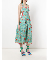 Robe midi imprimée verte Temperley London