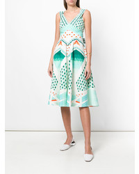 Robe midi imprimée verte Temperley London