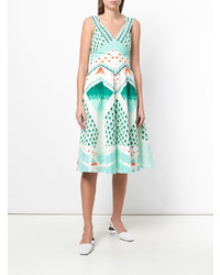 Robe midi imprimée verte Temperley London