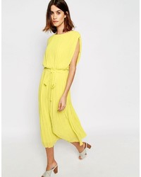 Robe midi jaune Warehouse