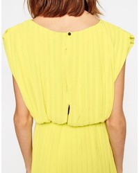 Robe midi jaune Warehouse