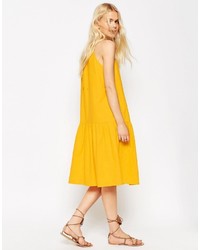 Robe midi jaune Asos