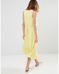 Robe midi jaune Warehouse