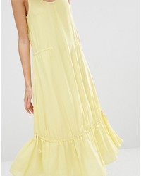 Robe midi jaune Warehouse