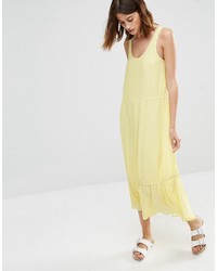 Robe midi jaune Warehouse