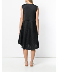 Robe midi noire Pleats Please By Issey Miyake