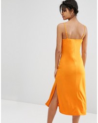 Robe midi orange