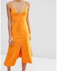 Robe midi orange