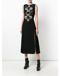 Robe midi ornée noire Fausto Puglisi