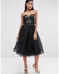 Robe midi pailletée noire Rare