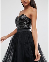 Robe midi pailletée noire Rare