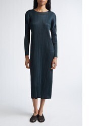 Robe midi plissée gris foncé