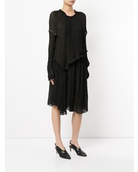 Robe midi plissée noire Litkovskaya