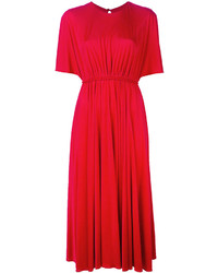 Robe midi plissée rouge Valentino