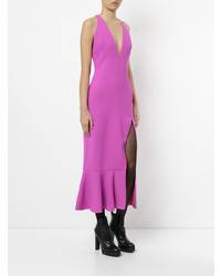 Robe midi pourpre David Koma