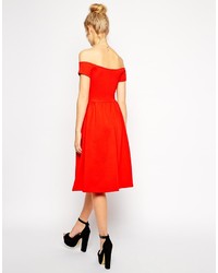 Robe midi rouge Asos