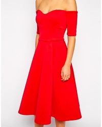 Robe midi rouge Asos