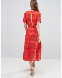 Robe midi rouge Asos