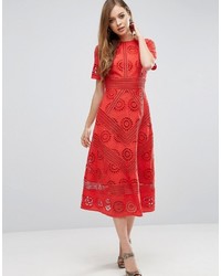 Robe midi rouge Asos