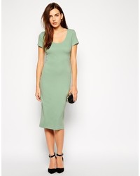 Robe midi vert menthe