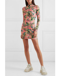 Robe moulante à fleurs rose Vetements