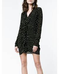 Robe moulante á pois noire Saint Laurent