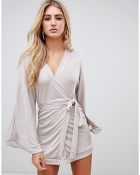 Robe moulante beige Missguided