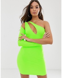 Robe moulante chartreuse PrettyLittleThing