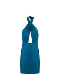 Robe moulante découpée bleu canard Adriana Degreas