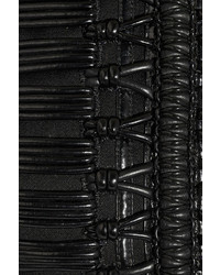Robe moulante en cuir noire Balmain
