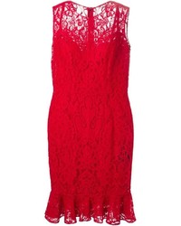 Robe moulante en dentelle rouge Dolce & Gabbana