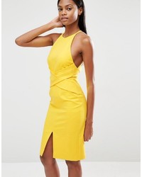 Robe moulante jaune